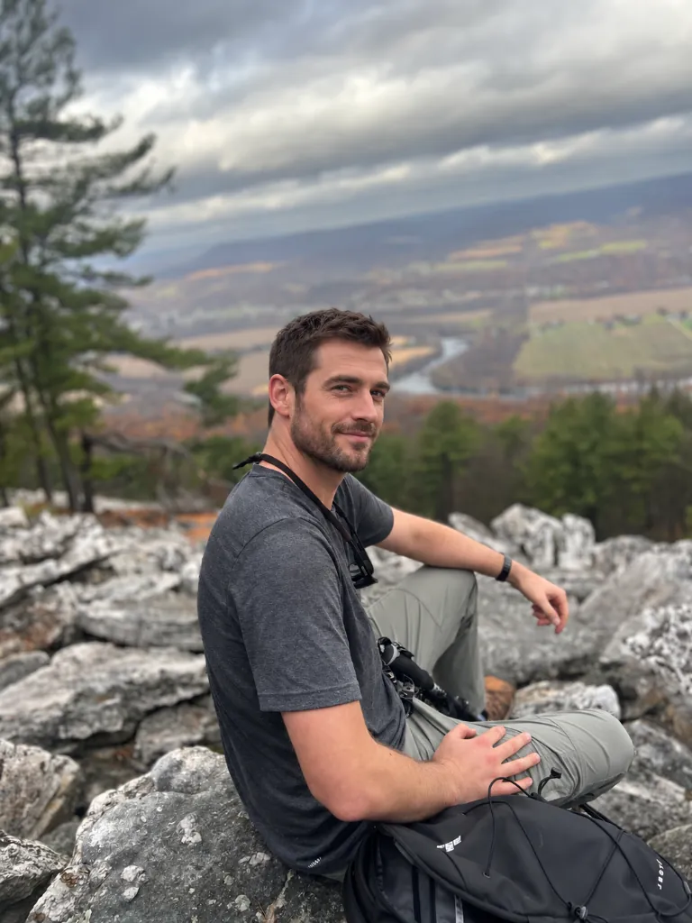 Hiking a wooded ridge near Lock Haven, Pennsylvania